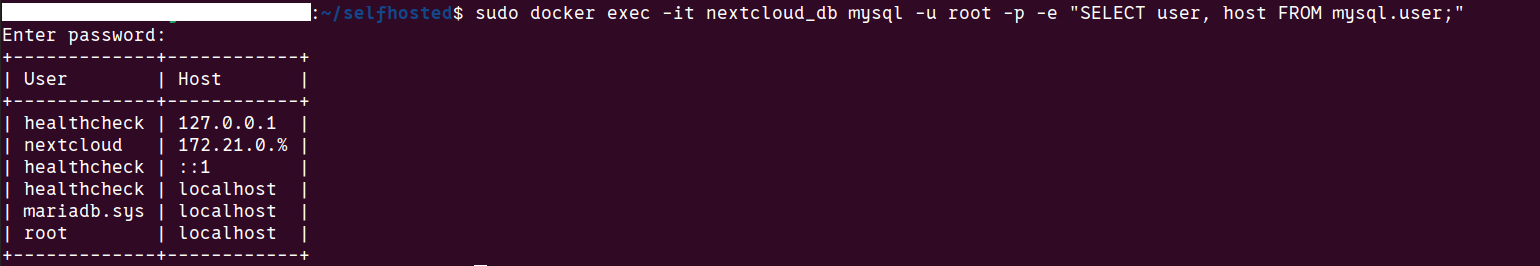 MariaDB User Restricted to Backend Network